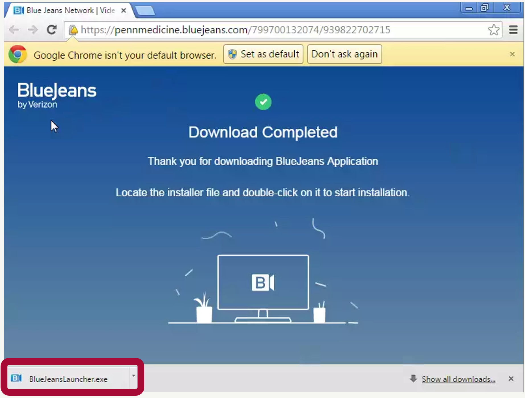 screenshot of download page with file highlighted in download bar